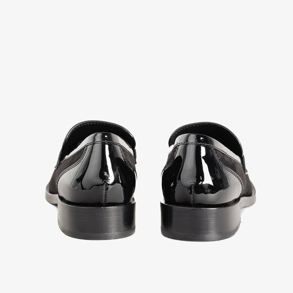 Chanel 22K Black Patent and Suede Crystal-CC Loafers, Size 8.5 - Picture 4 of 11